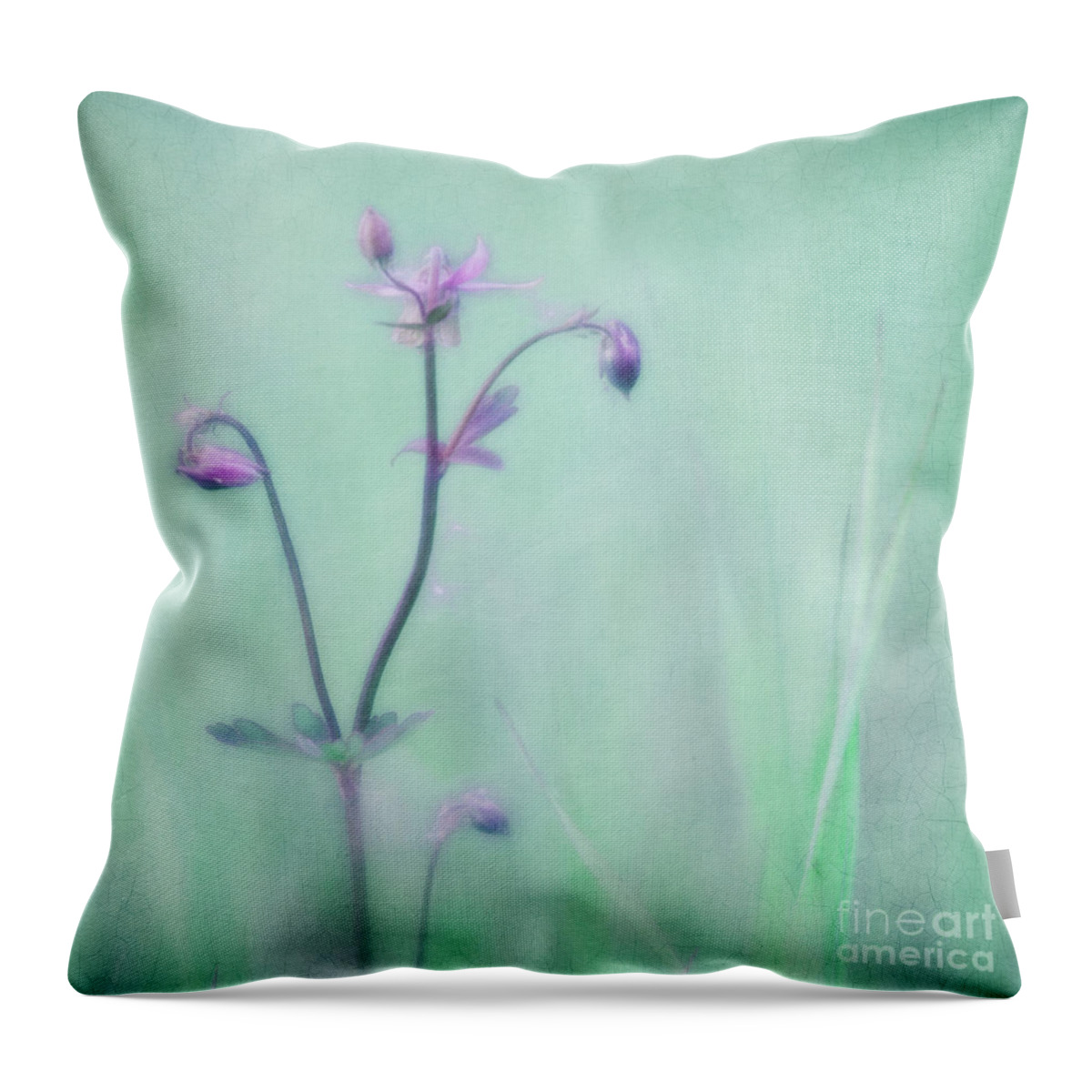 Columbine Throw Pillow featuring the photograph And spring came by Priska Wettstein