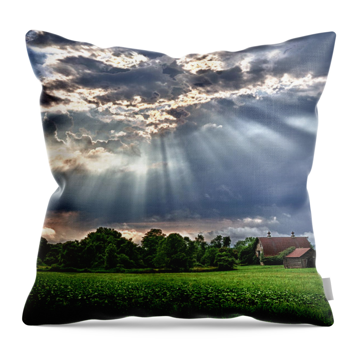 Barn Throw Pillow featuring the photograph And The Heavens Opened 1 by Mark Fuller