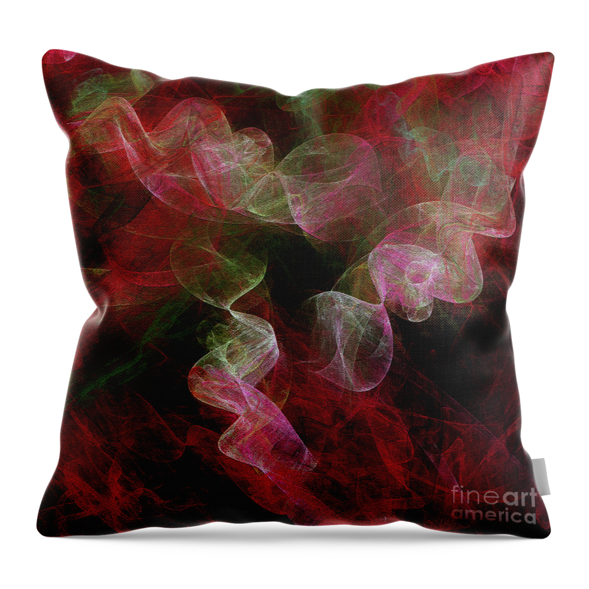 Andee Design Pink Abstract Throw Pillow featuring the digital art Andee Design Abstract 4 2017 by Andee Design