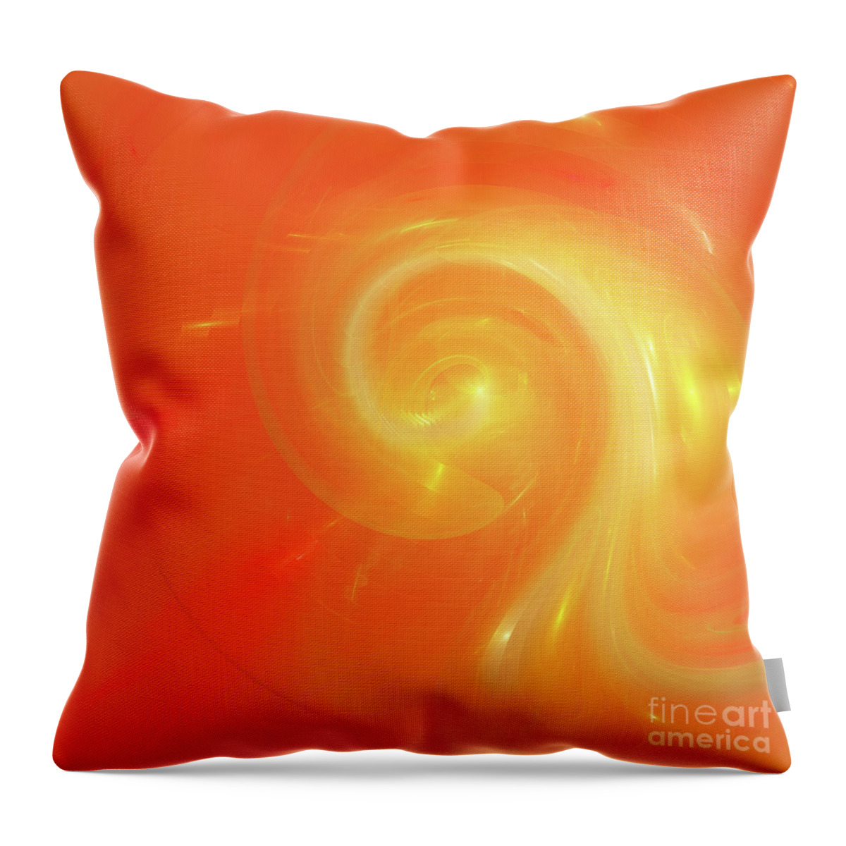 Andee Design Orange Abstract Throw Pillow featuring the digital art Andee Design Abstract 5 2017 by Andee Design