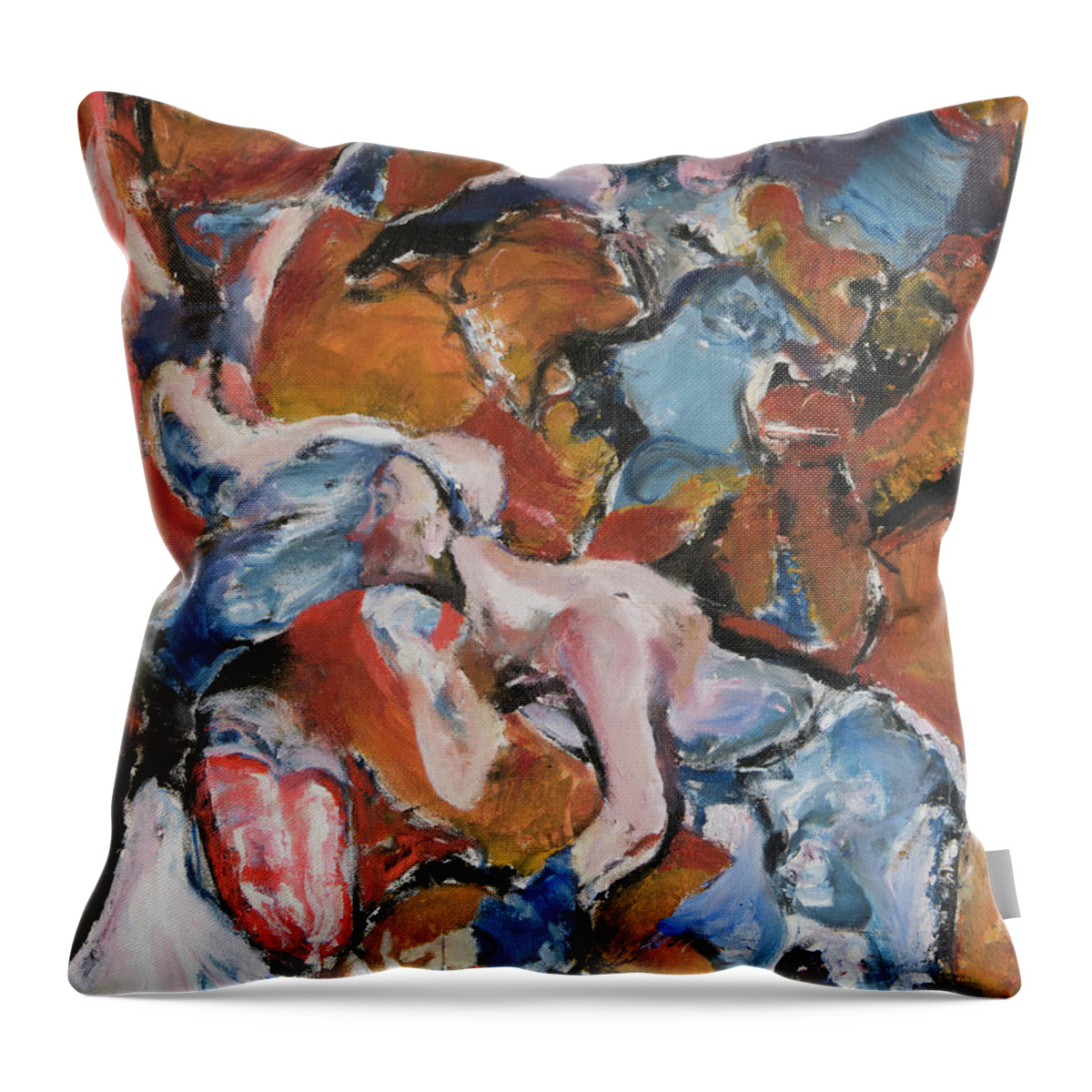 Abstract Figures Throw Pillow featuring the painting Andelusian Tessellation by Craig Newland