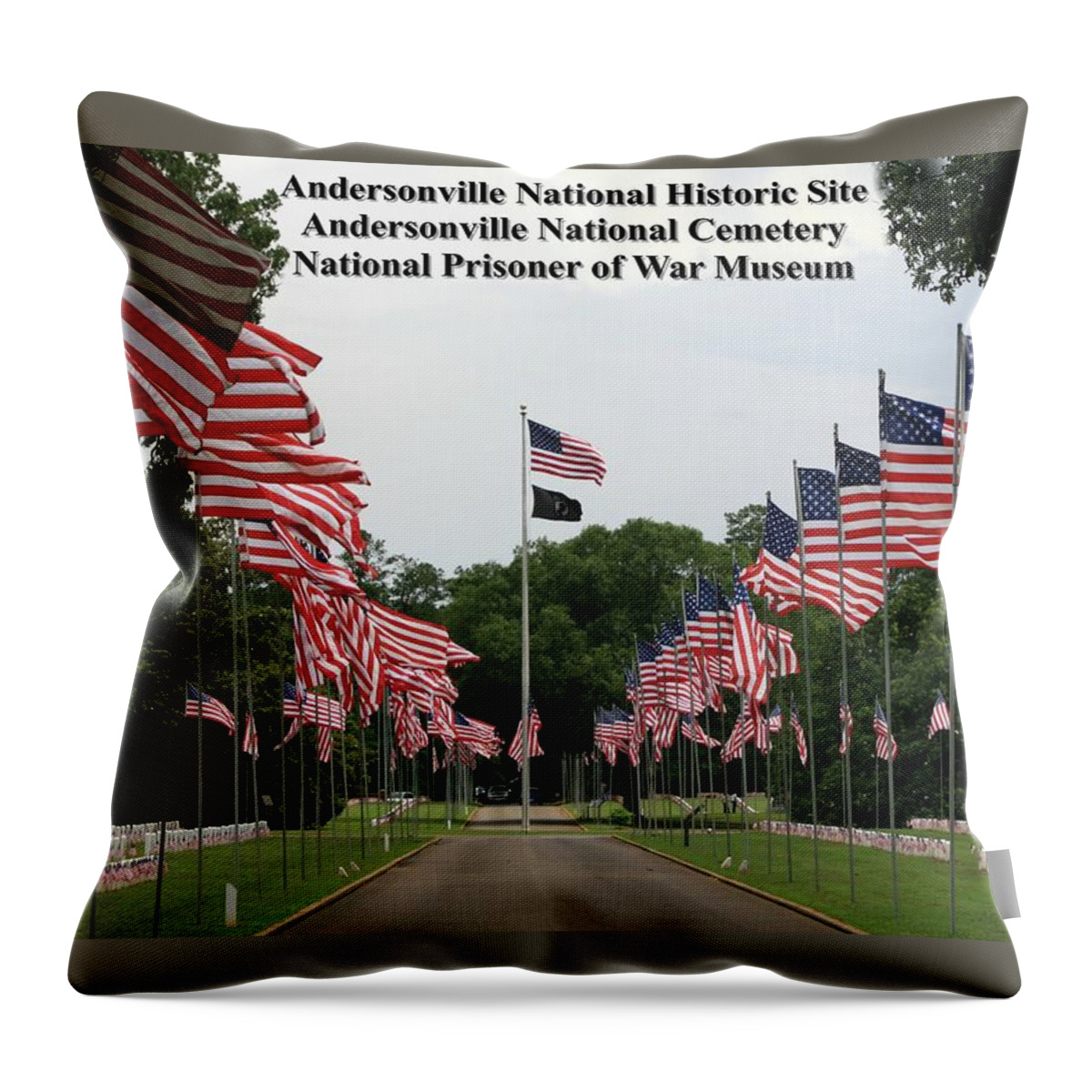 Andersonville Throw Pillow featuring the photograph Andersonville National Park by Jerry Battle