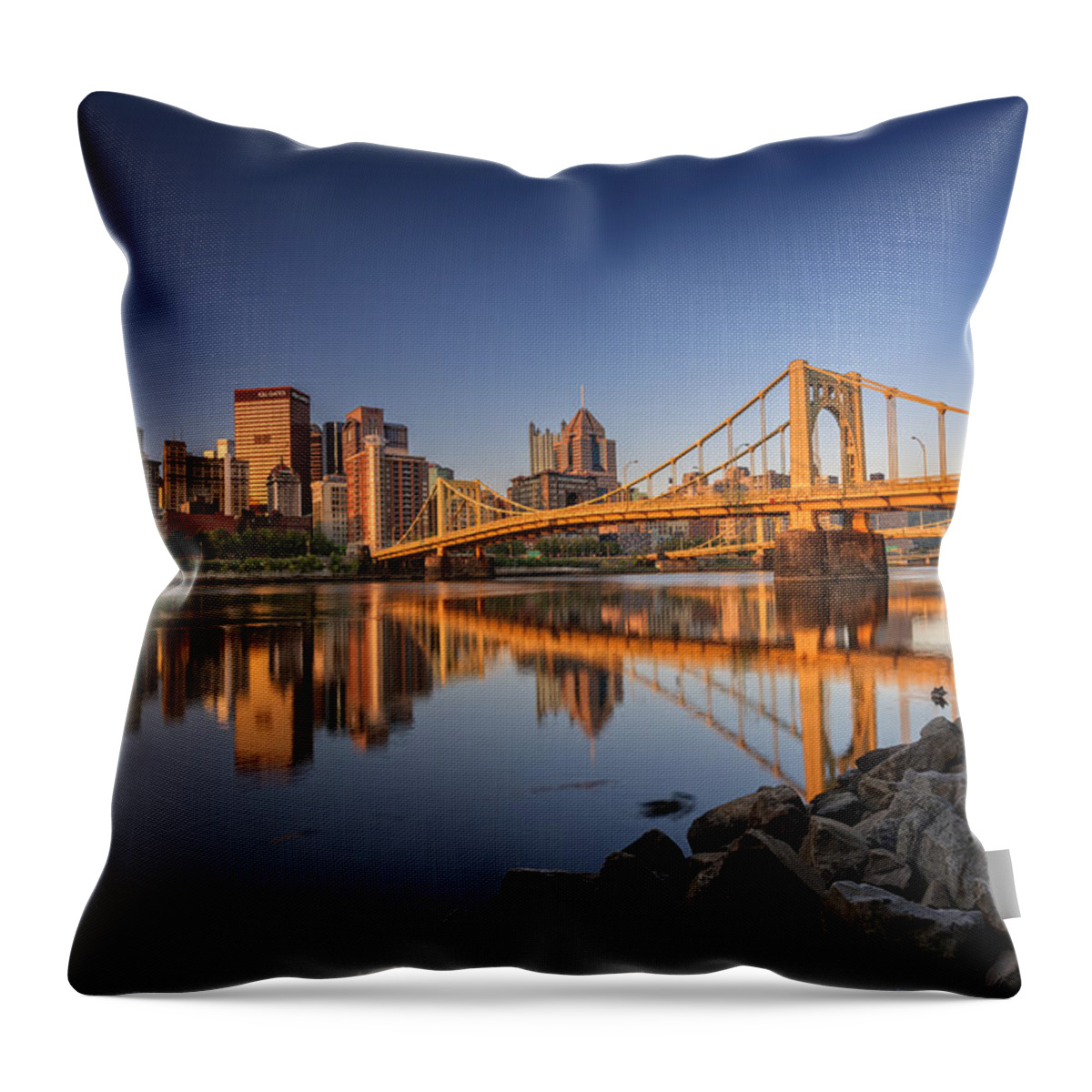 Pittsburgh Throw Pillow featuring the photograph Andy Warhol Bridge by Rick Berk