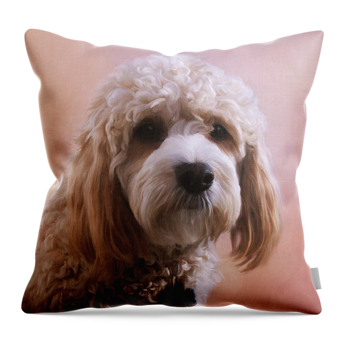 Dog Throw Pillow featuring the painting Angel by Diane Chandler
