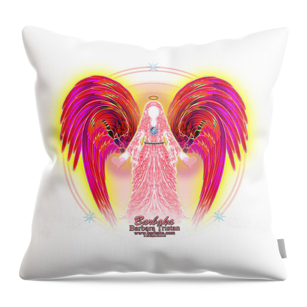 Angels Throw Pillow featuring the digital art Angel Intentions Divine Timing by Barbara Tristan