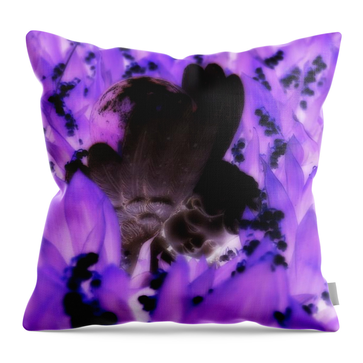 Angel Throw Pillow featuring the photograph Angel Negative by Steven Clipperton