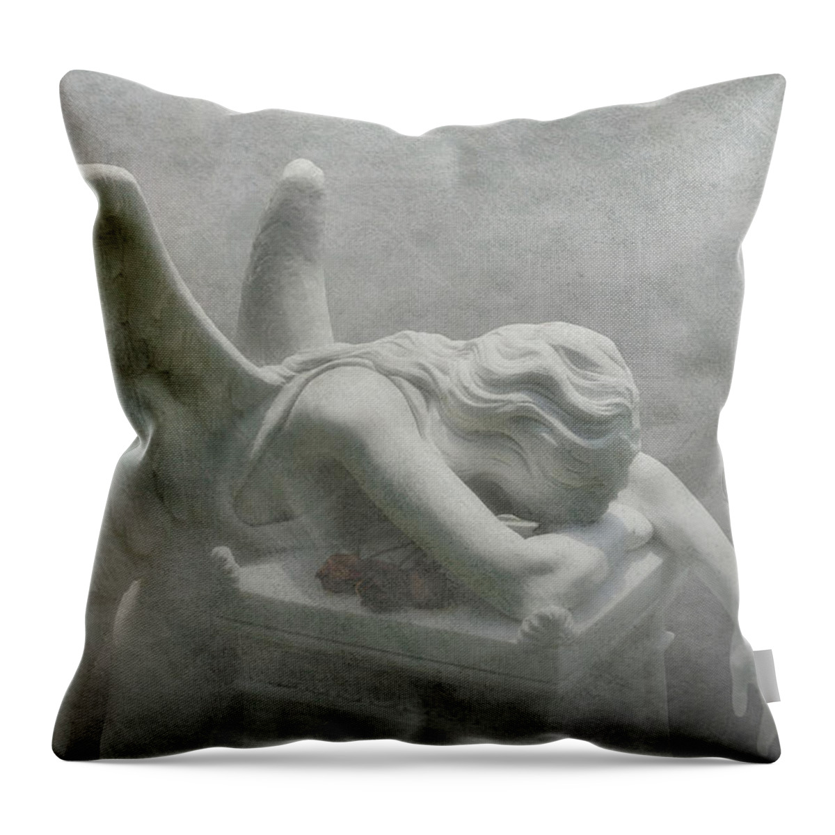 Angel Throw Pillow featuring the photograph Angel of Grief by Tom Mc Nemar