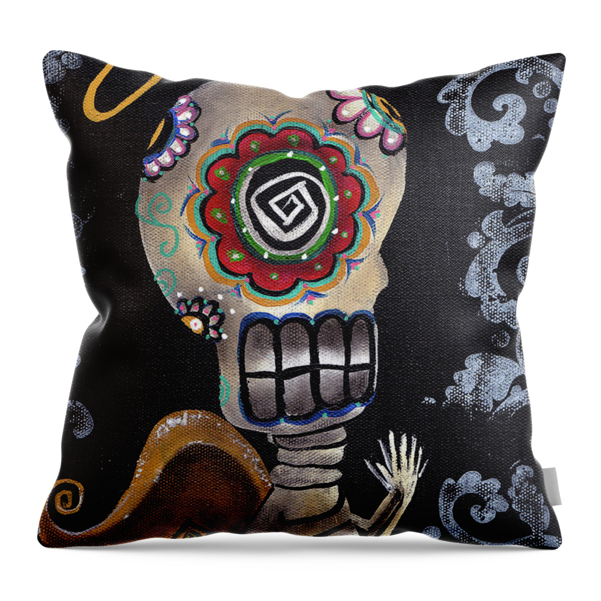 Angel Throw Pillow featuring the painting Angelito by Abril Andrade
