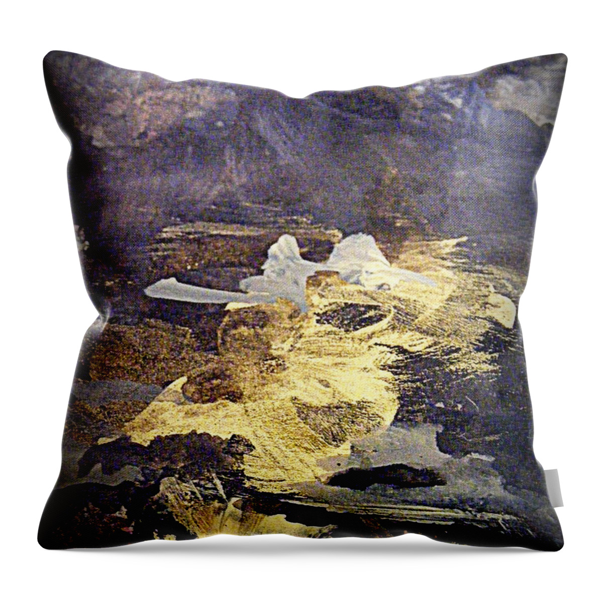 Abstract Landscape Painting In Ink And Acrylic Throw Pillow featuring the painting Angels Over Palm Springs by Nancy Kane Chapman