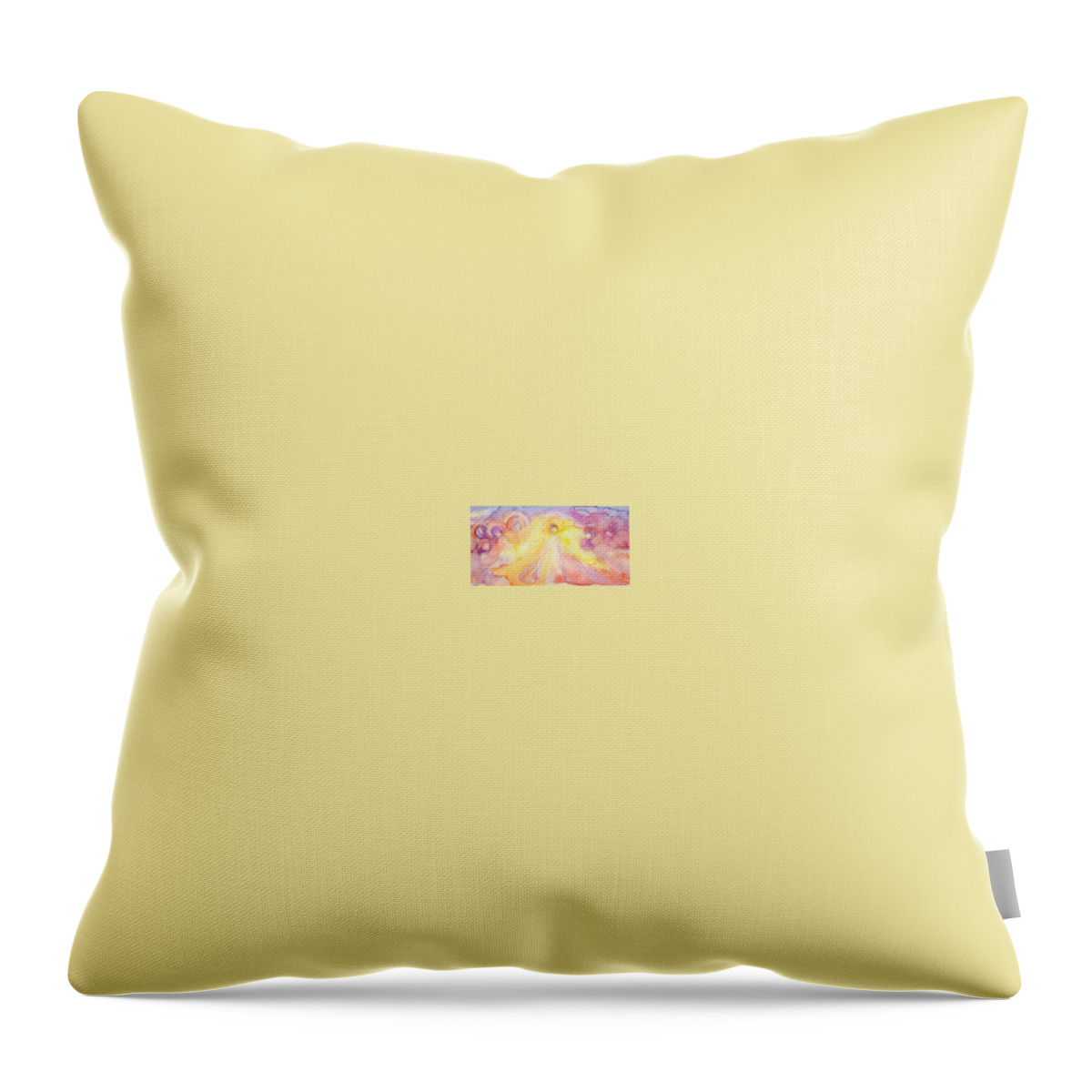 Angels Unaware Throw Pillow featuring the painting Angels Unaware by Caroline Patrick