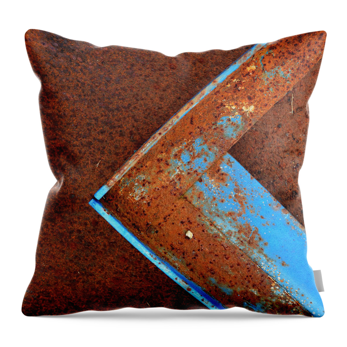 Angle Iron...raw Steel Throw Pillow featuring the photograph Angle Iron...raw Steel by Tom Druin