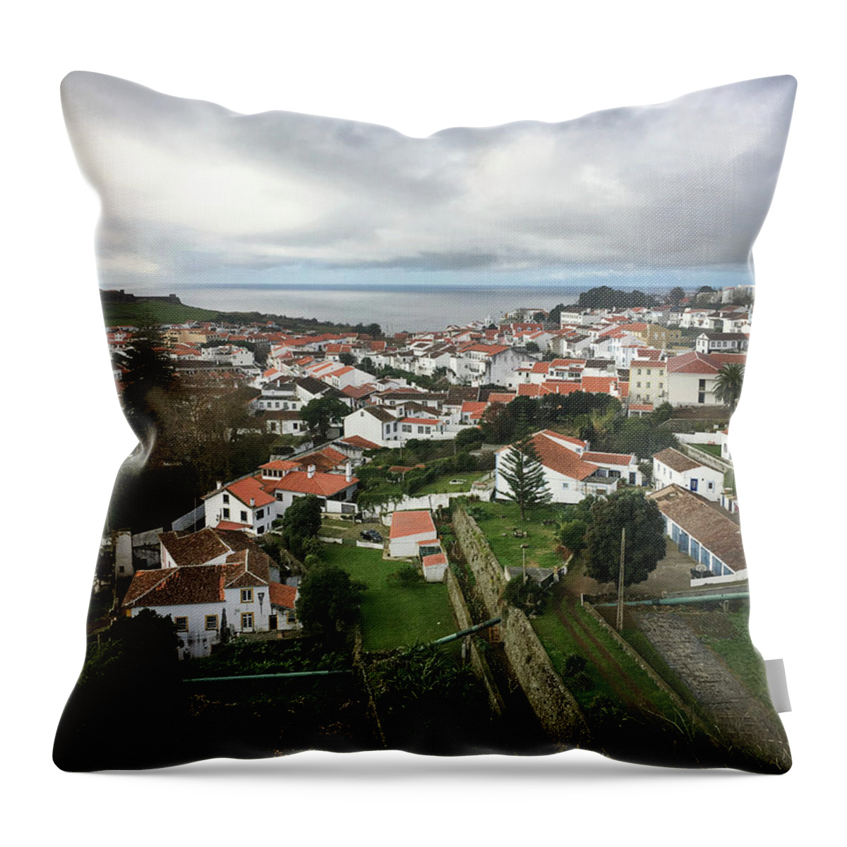Kelly Hazel Throw Pillow featuring the photograph Angra do Heroismo, Terceira by Kelly Hazel