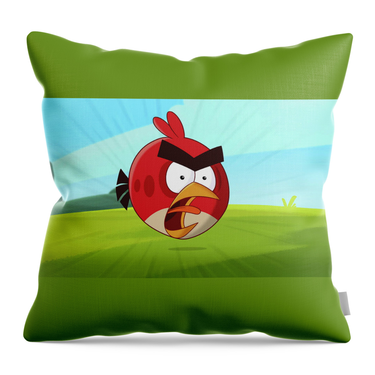 Angry Birds Throw Pillow featuring the digital art Angry Birds by Maye Loeser