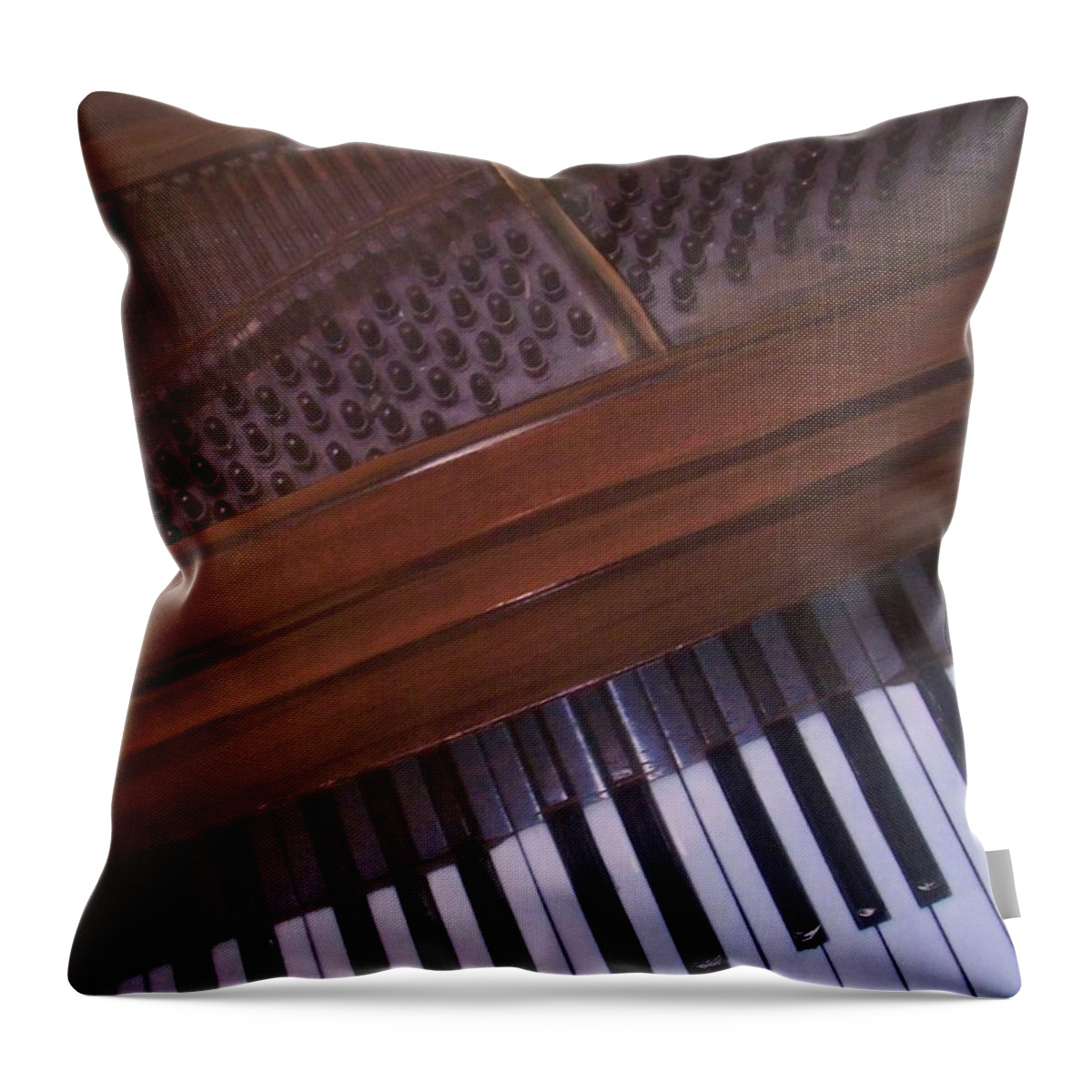 Piano Throw Pillow featuring the mixed media Anita's Piano 1 by Anita Burgermeister