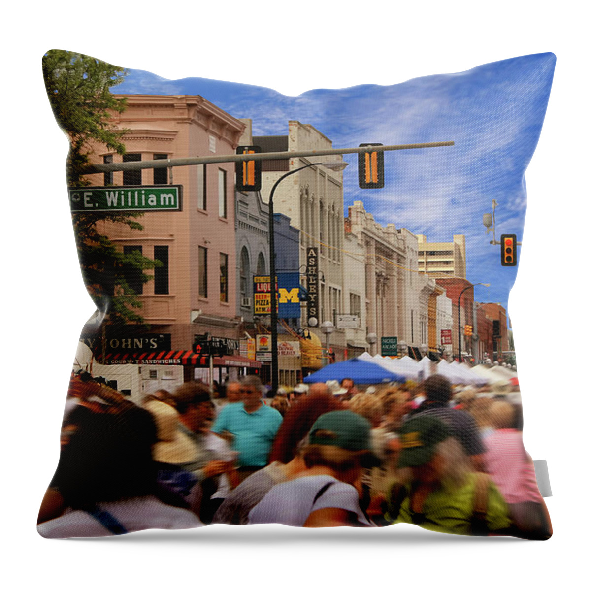 Art Throw Pillow featuring the photograph Ann Arbor Art Fair by Pat Cook