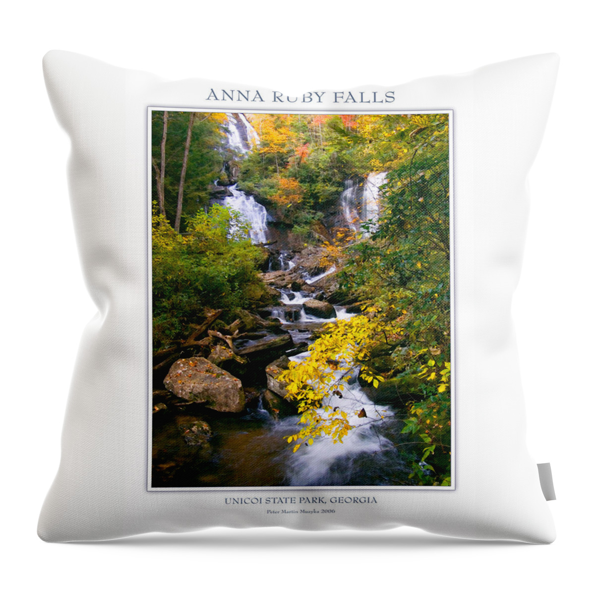 Landscape Throw Pillow featuring the photograph Anna Ruby Falls by Peter Muzyka