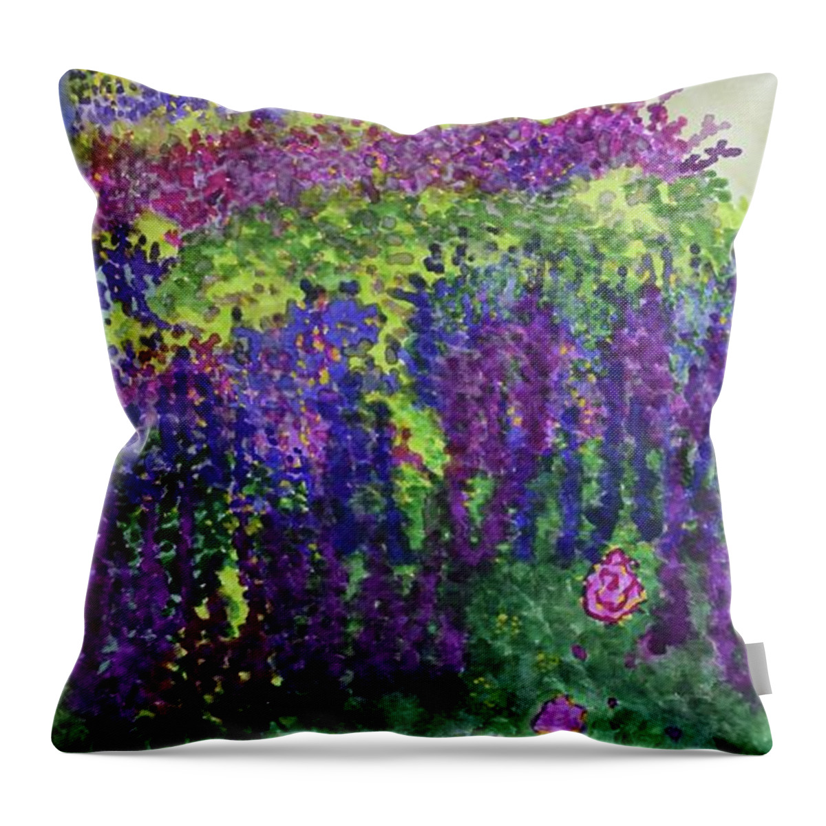  Throw Pillow featuring the painting Another Garden Dream by Barrie Stark