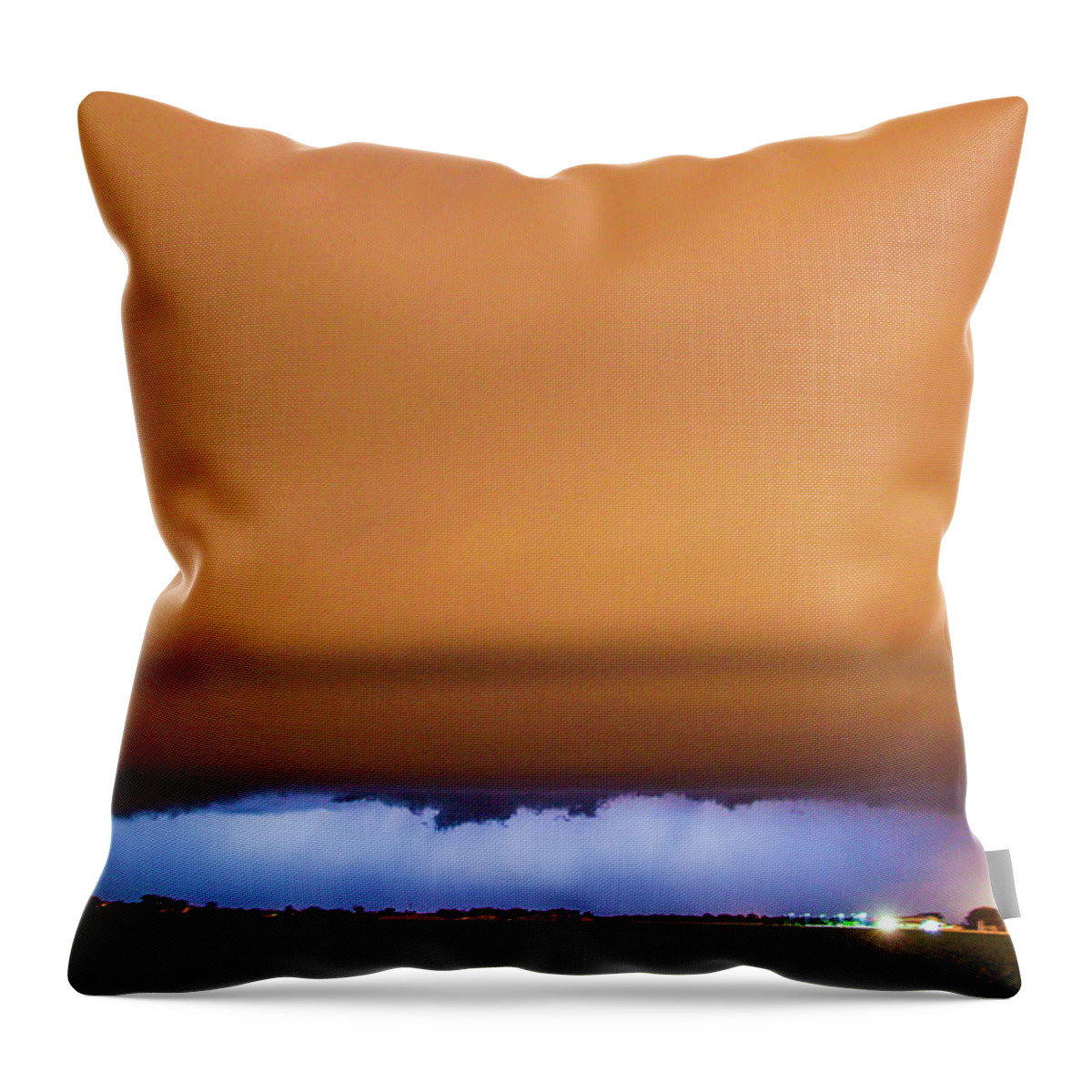 Nebraskasc Throw Pillow featuring the photograph Another Impressive Nebraska Night Thunderstorm 002 by NebraskaSC