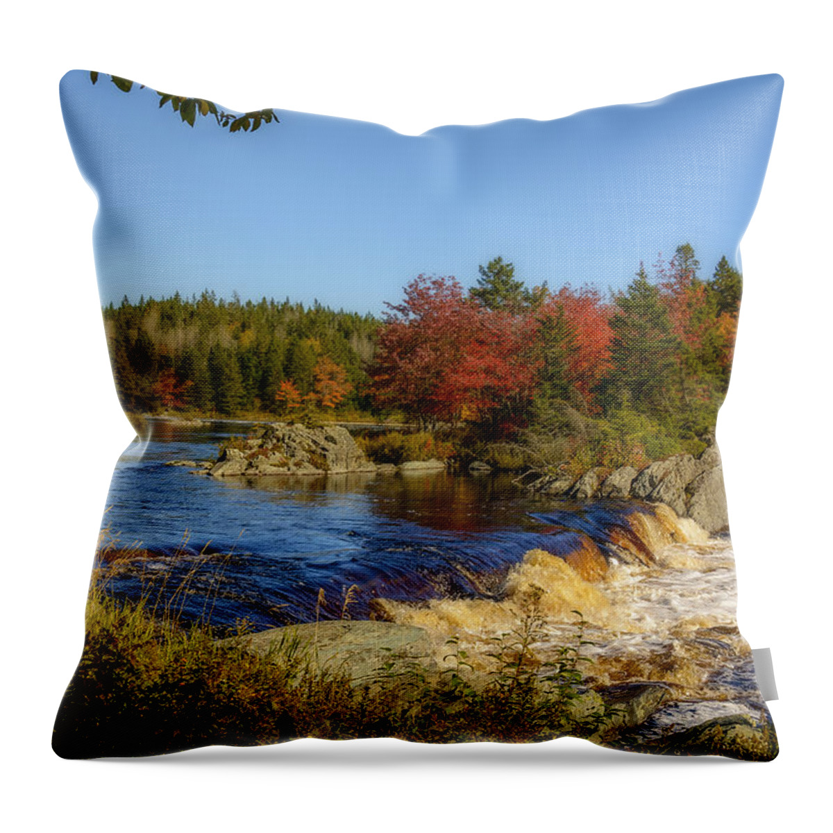 Nova Scotia Throw Pillow featuring the photograph Another View of Liscombe Falls by Ken Morris