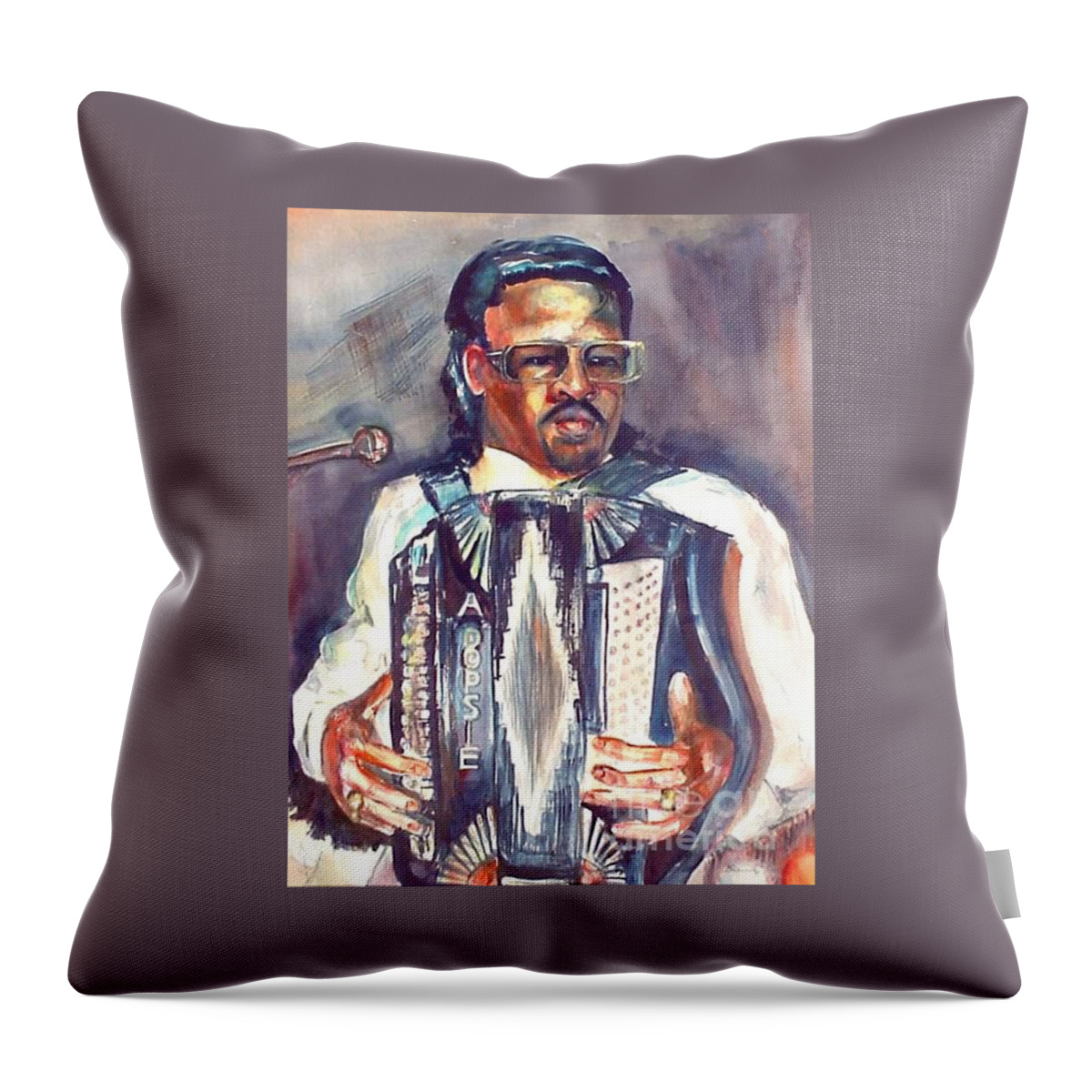Accordian Throw Pillow featuring the painting Anthony by Beverly Boulet