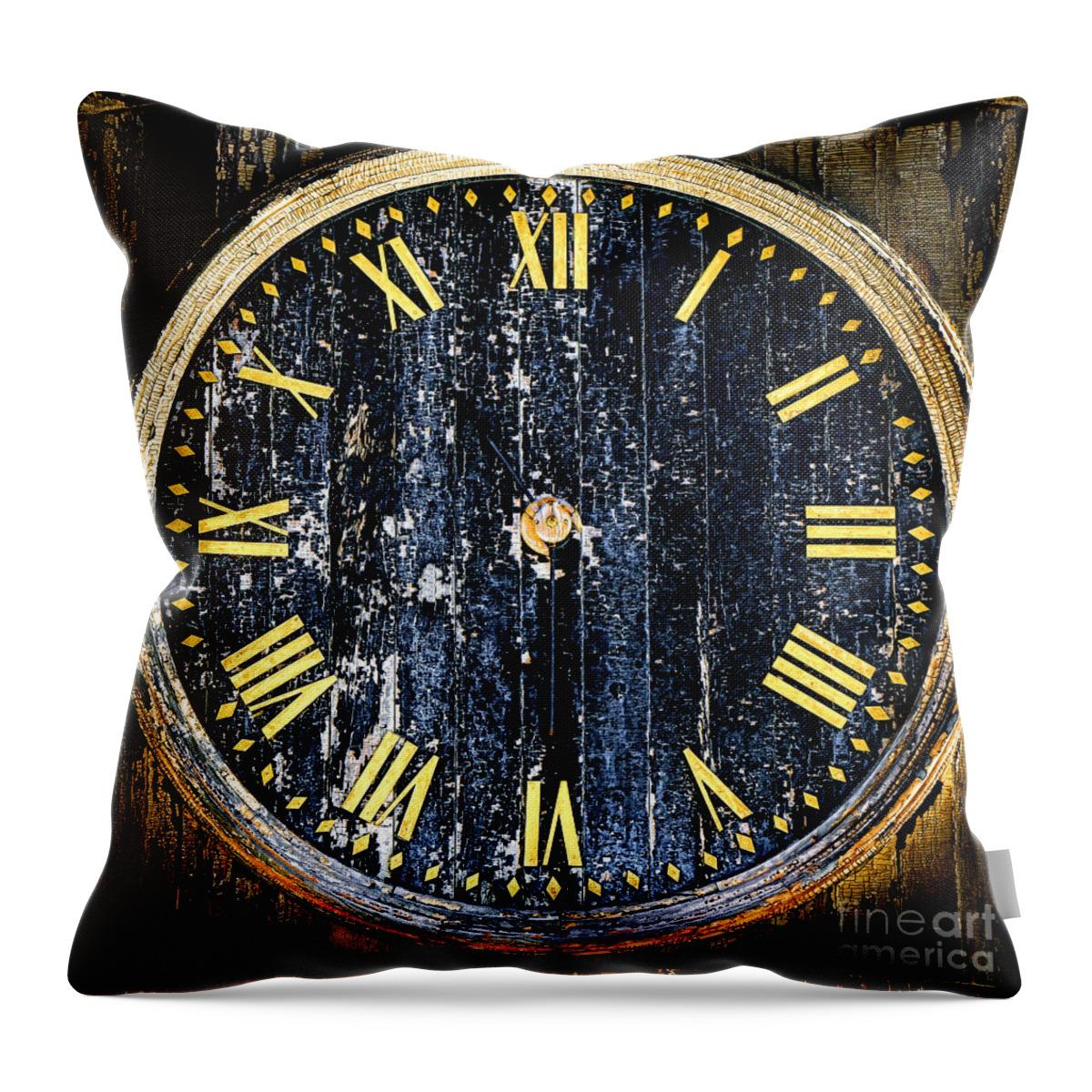 Antique Throw Pillow featuring the photograph Antique Bell Tower Clock by Olivier Le Queinec
