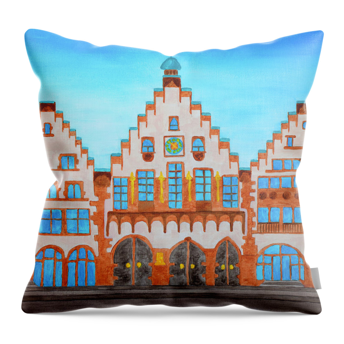 Frankfurt Throw Pillow featuring the painting Antique Tours by Iryna Goodall