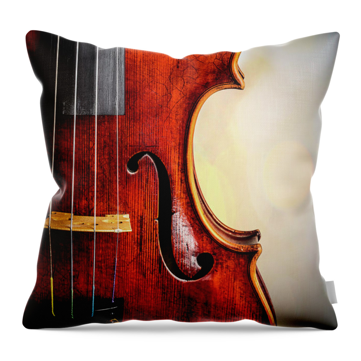 Violin Throw Pillow featuring the photograph Antique Violin 1732.23 by M K Miller