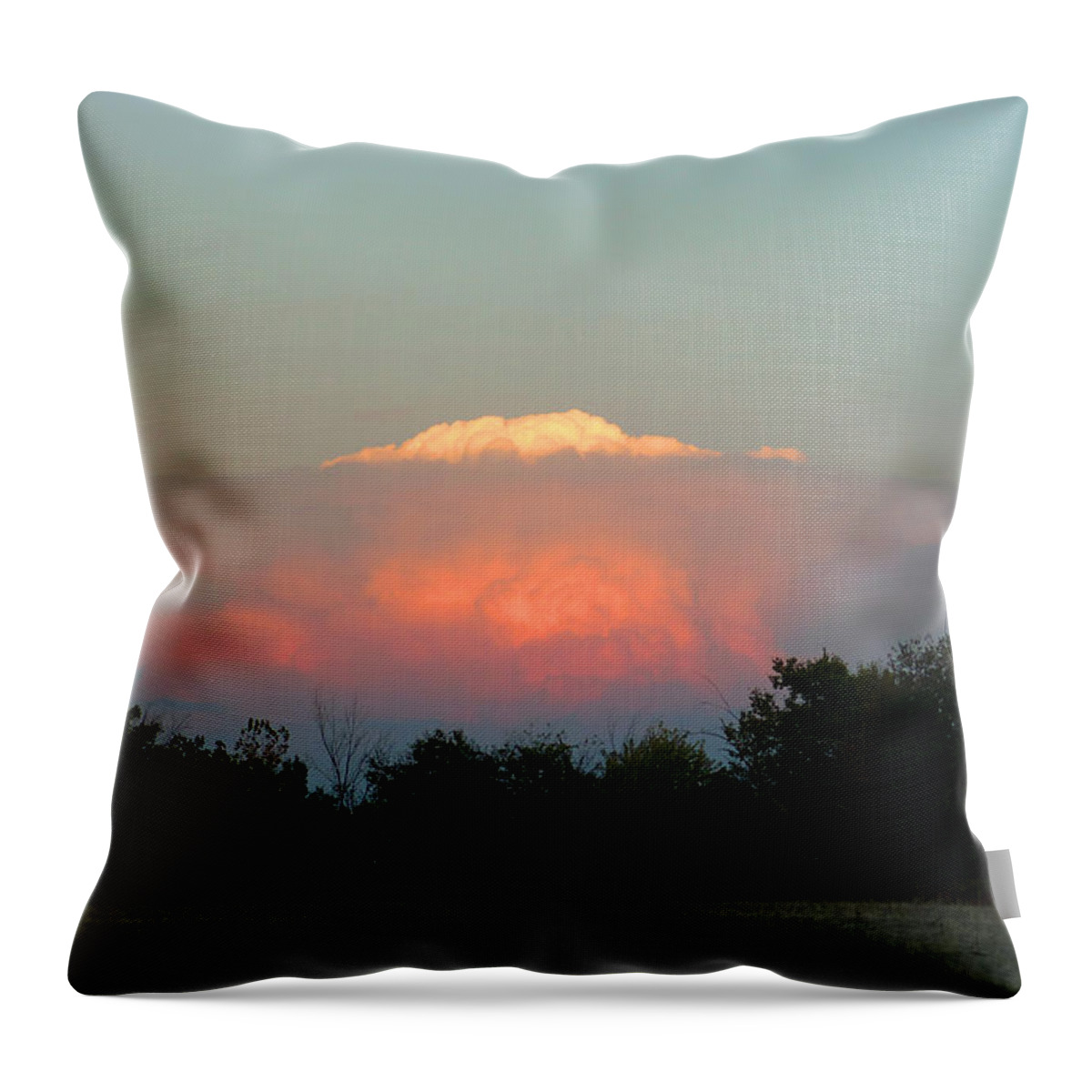 Anvil Cloud Throw Pillow featuring the digital art Anvil Cloud over Kirksville, MO by Jana Russon