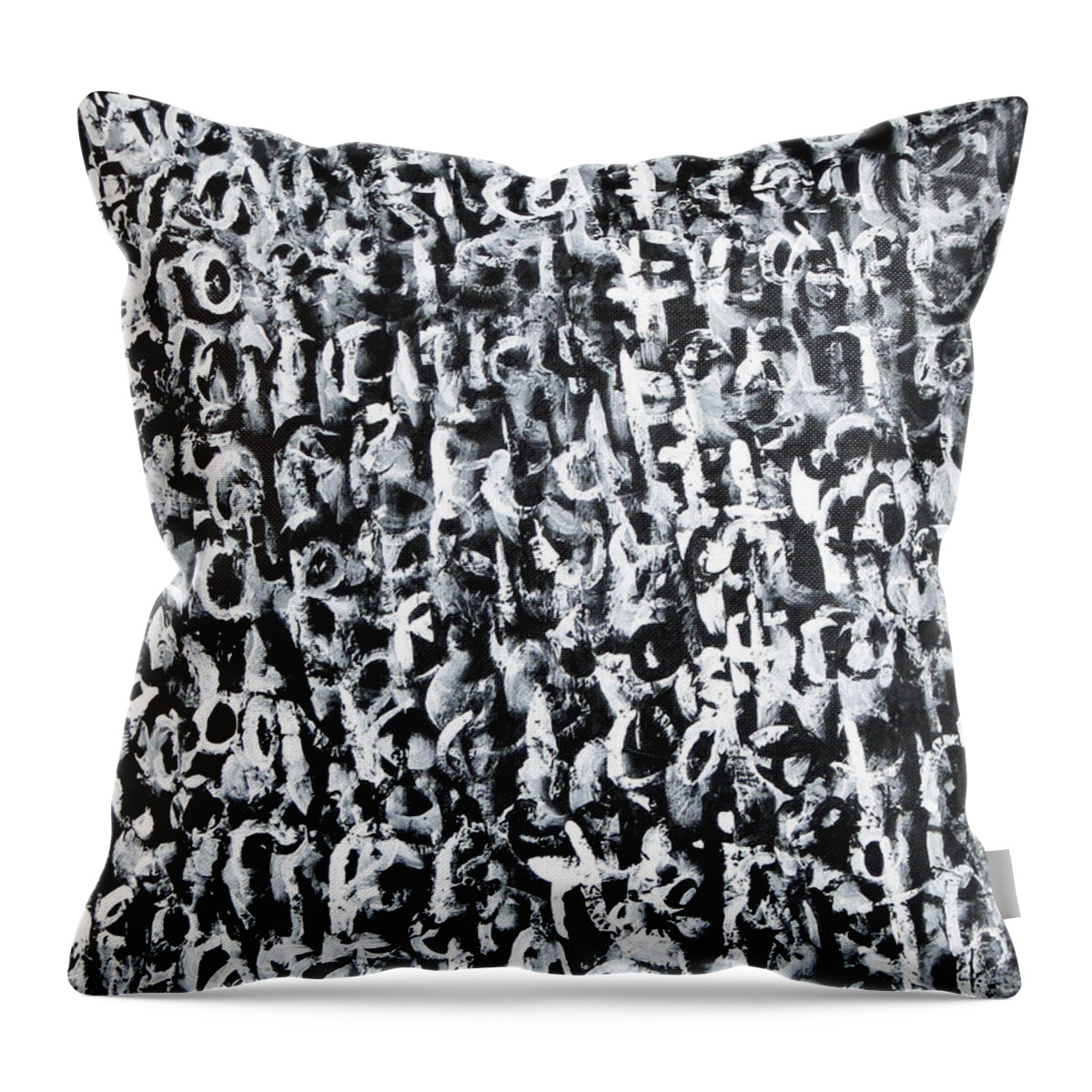 Abstract Throw Pillow featuring the painting Anxious by Roseanne Jones