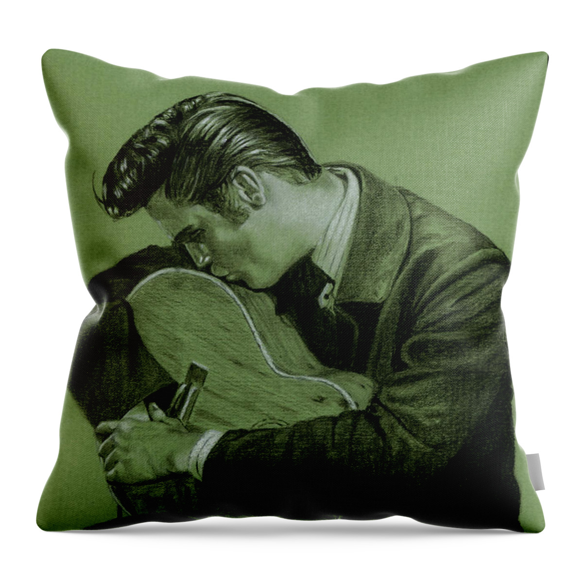 Elvis Throw Pillow featuring the drawing Anyway you want me by Rob De Vries