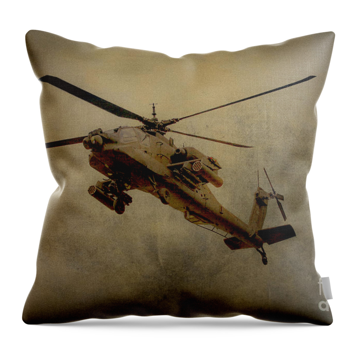 Apache Desert Takoff Throw Pillow featuring the digital art Apache Desert Takoff by Randy Steele