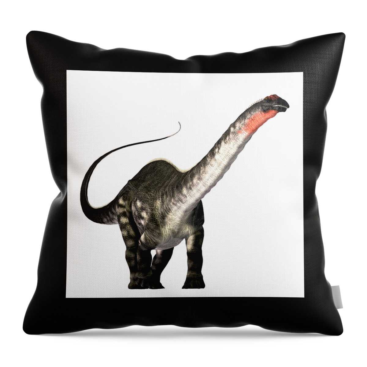 Apatosaurus Throw Pillow featuring the painting Apatosaurus Profile by Corey Ford