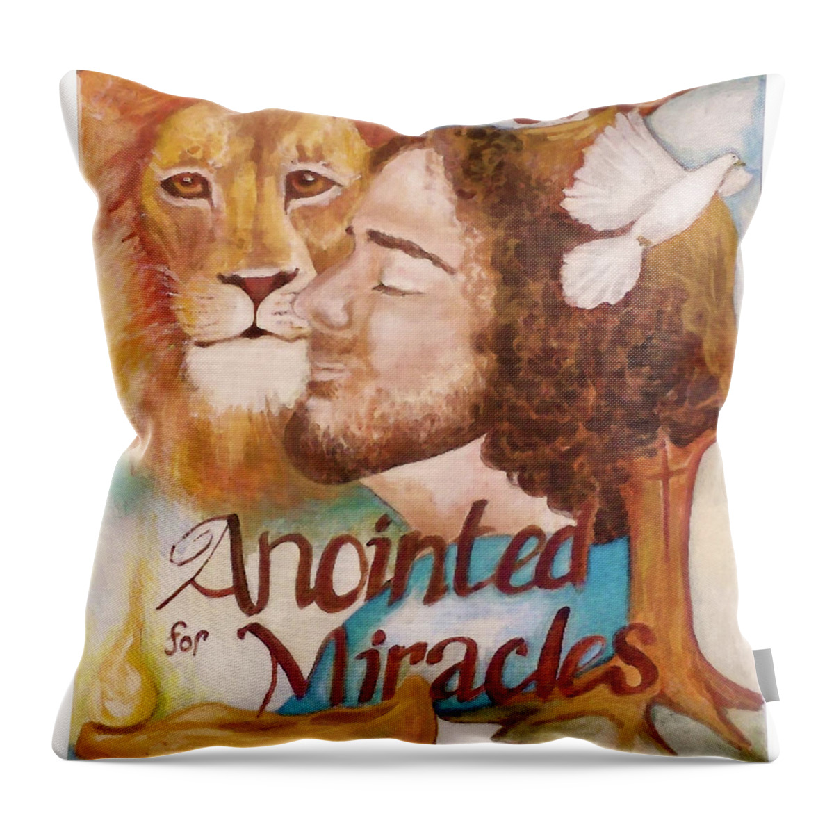 Jennifer Page Throw Pillow featuring the painting Apostle by Jennifer Page