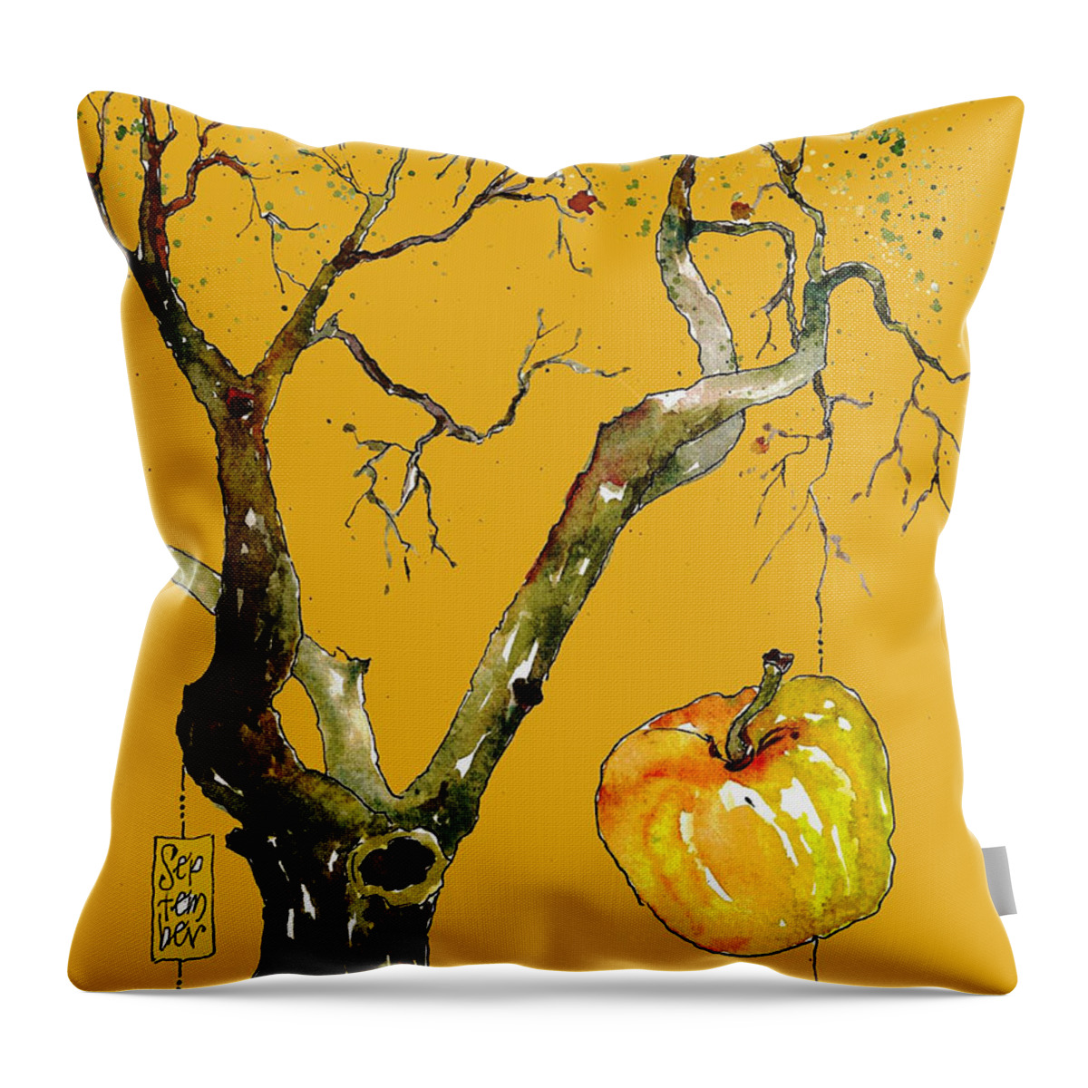 Apple Throw Pillow featuring the painting Apple Season by Maureen Moore