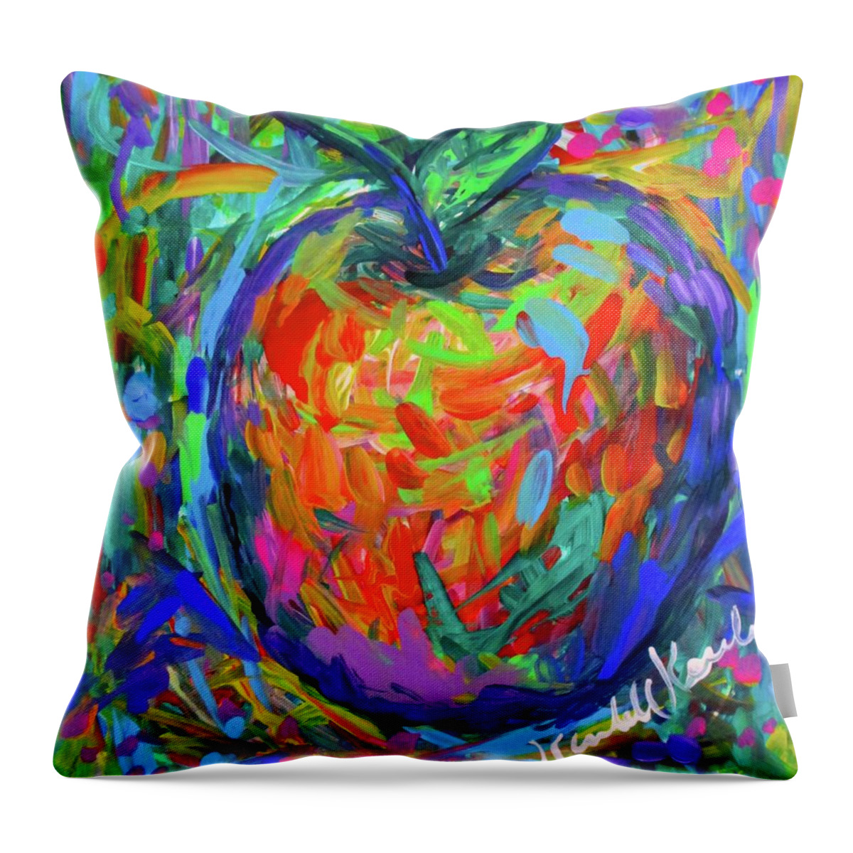 Apple Throw Pillow featuring the painting Apple Splash by Kendall Kessler