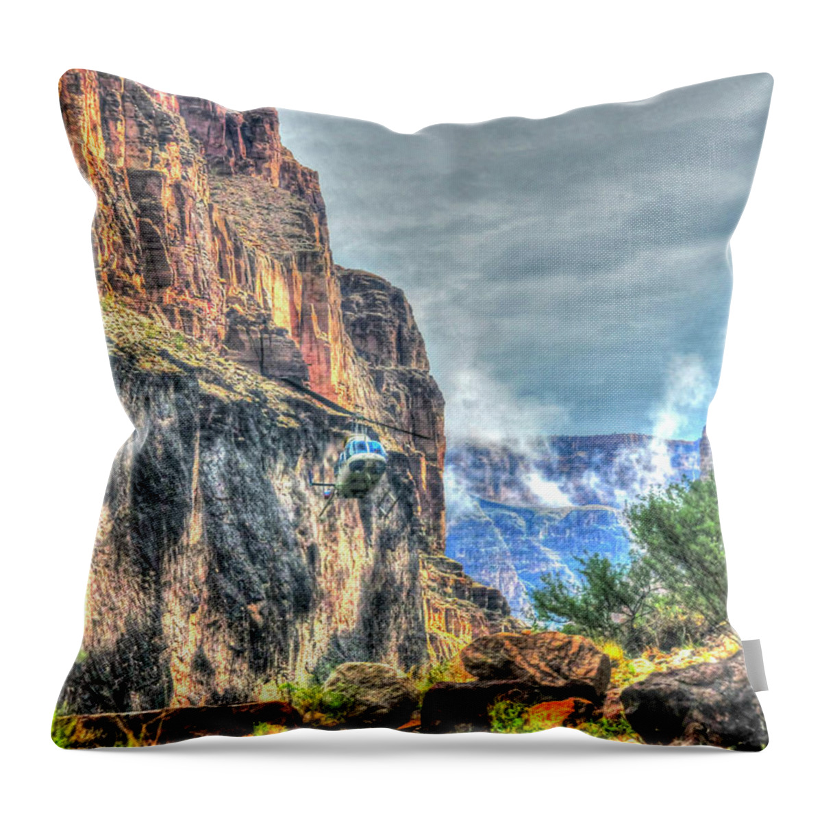Bar 10 Ranch Throw Pillow featuring the photograph Approaching LZ Colorado by Don Mercer