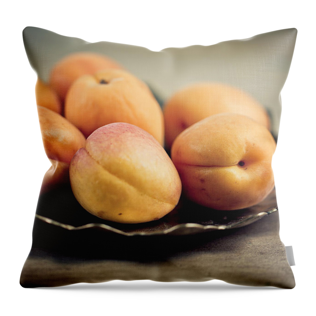 Apricot Throw Pillow featuring the photograph Apricots by Nailia Schwarz