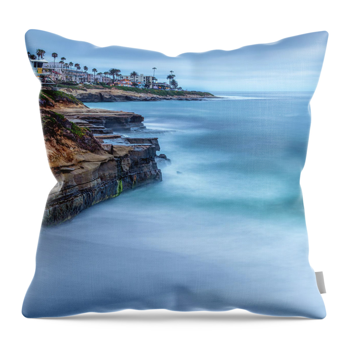 Beach Throw Pillow featuring the photograph Aqua by Peter Tellone