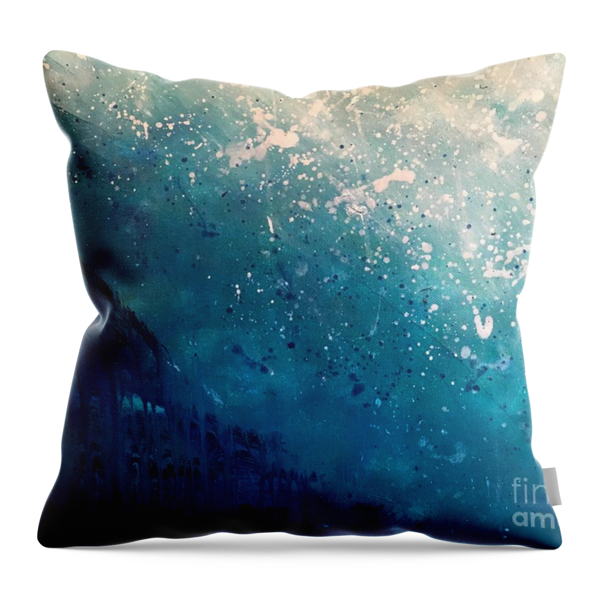 Water Throw Pillow featuring the painting Aquatic Life by Shelley Myers