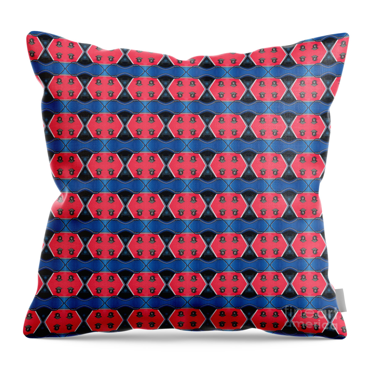 Arabesque Throw Pillow featuring the photograph Arabesque Buick Wag Blue Red by Marc Nader
