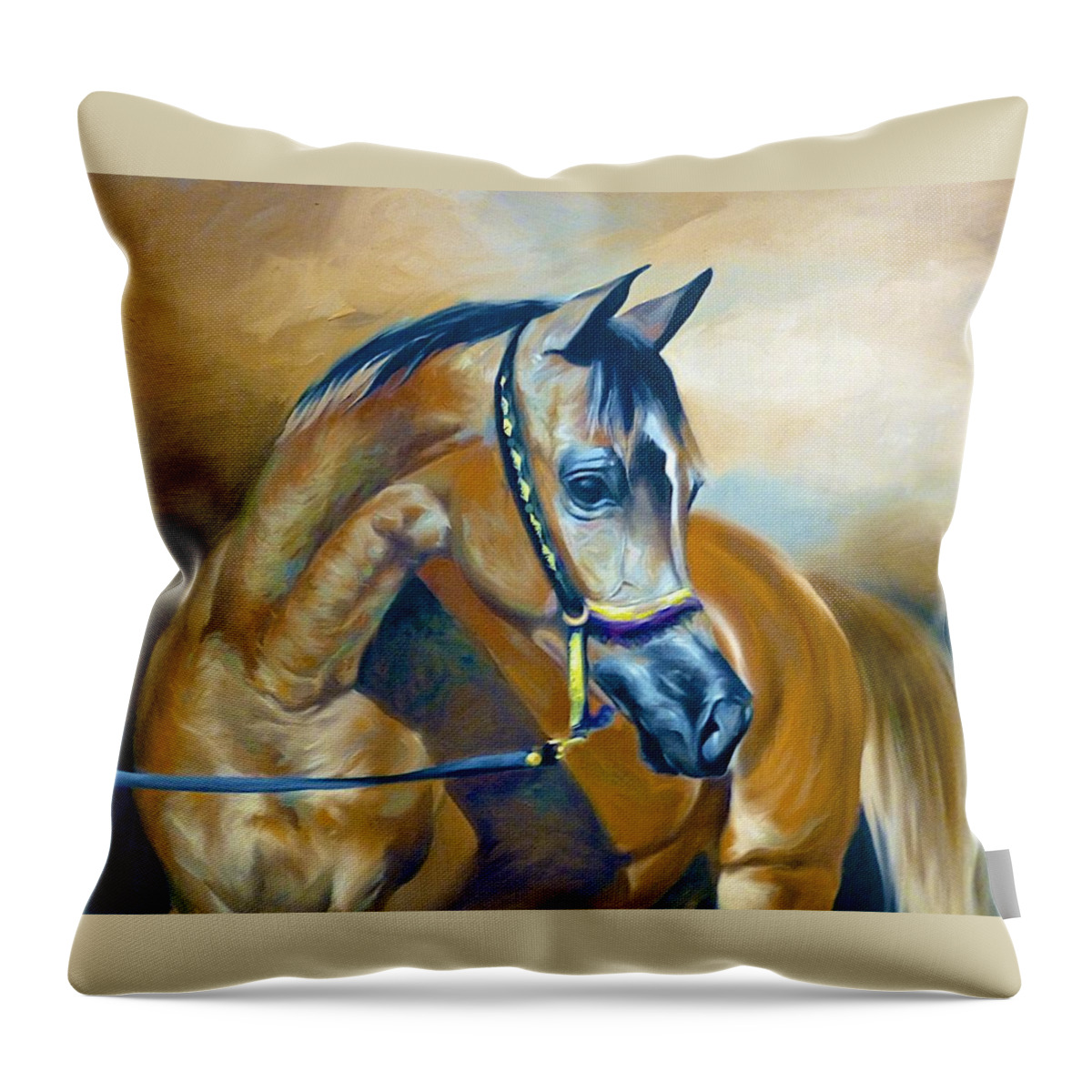 Horse Throw Pillow featuring the photograph Arabian Beauty by Barbara Zahno