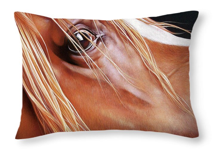 Horse Throw Pillow featuring the painting Arabian by Elena Kolotusha