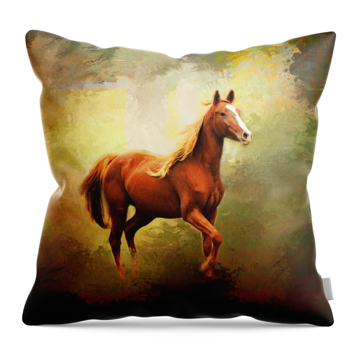 Animal Throw Pillow featuring the photograph Arabian Horse by Jai Johnson