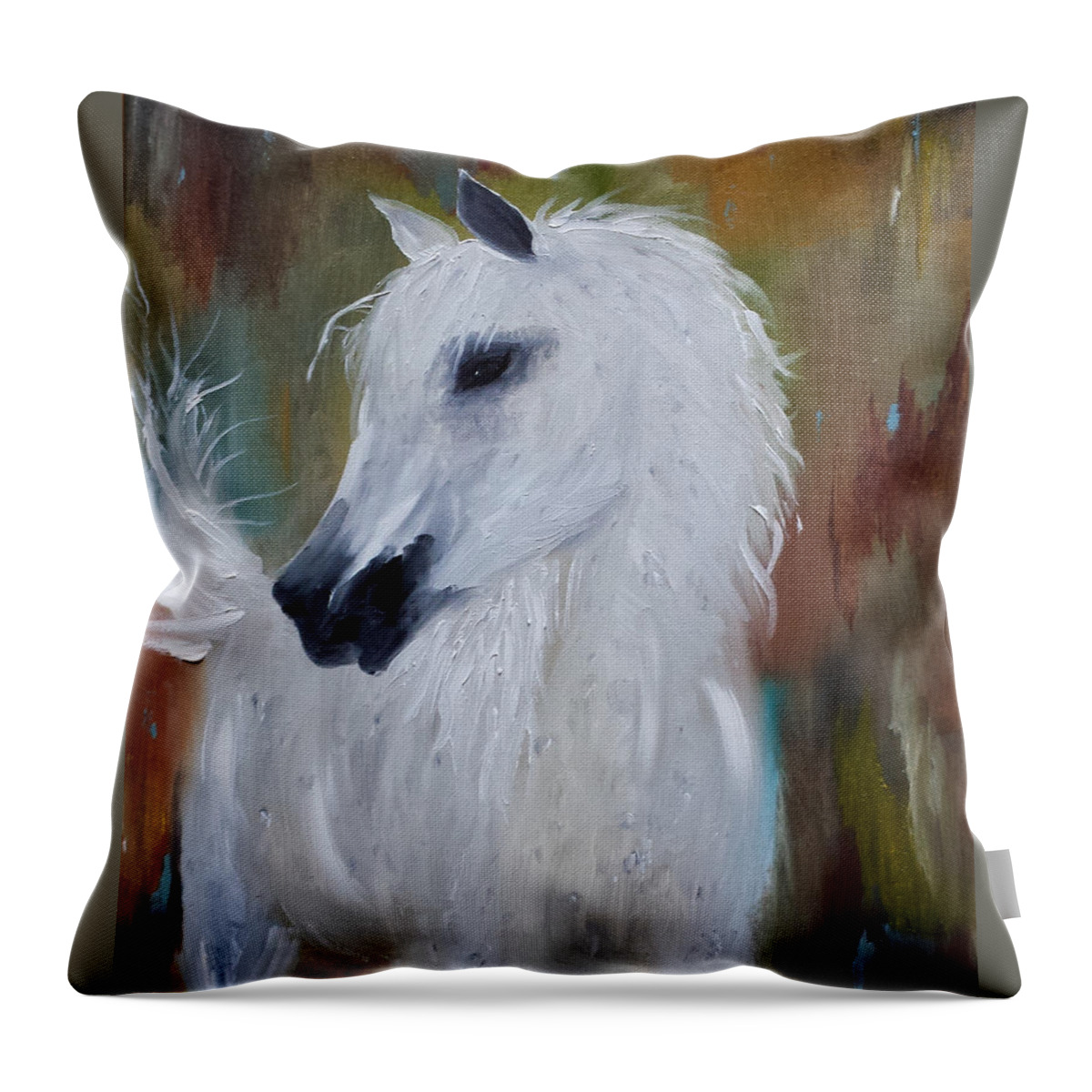 Arabian Throw Pillow featuring the painting Arabian Marble by Judith Rhue