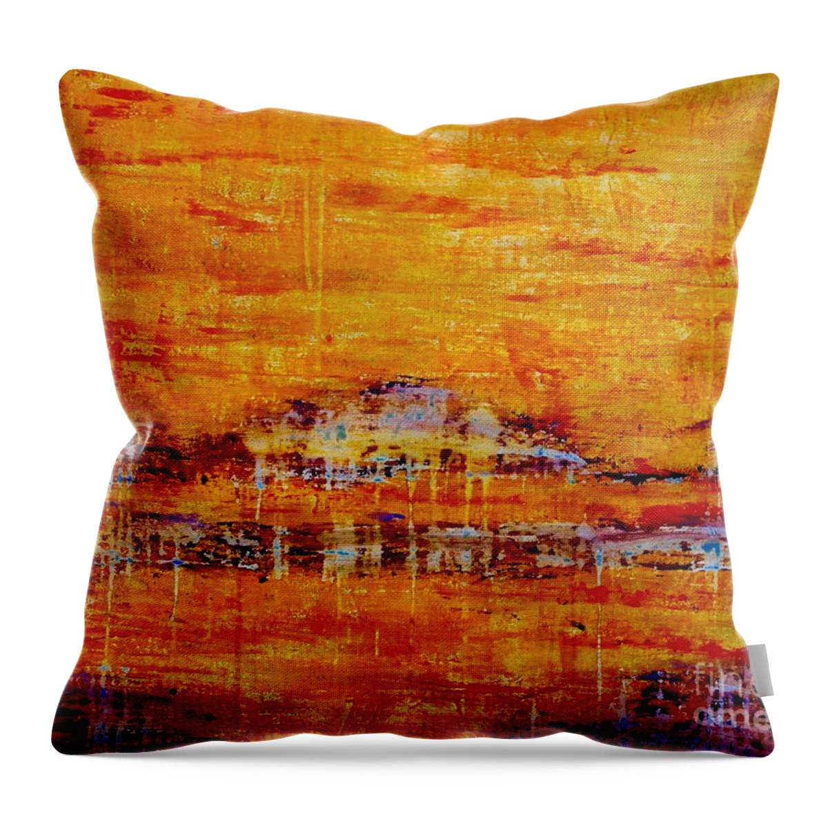 Abstract Throw Pillow featuring the painting Arabian Nights by Catalina Walker