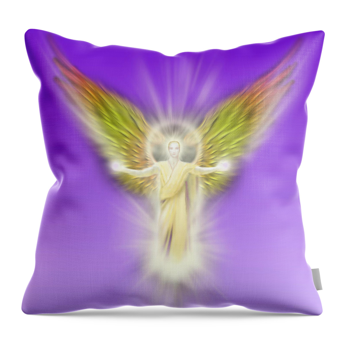 Archangel Gabriel. Gabriel Throw Pillow featuring the digital art Archangel Gabriel - Pastel by Endre Balogh