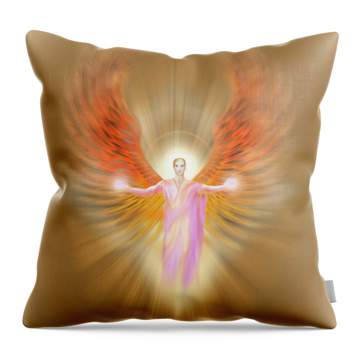 Archangel Raphael. Raphael Throw Pillow featuring the photograph Archangel Raphael - Pastel by Endre Balogh