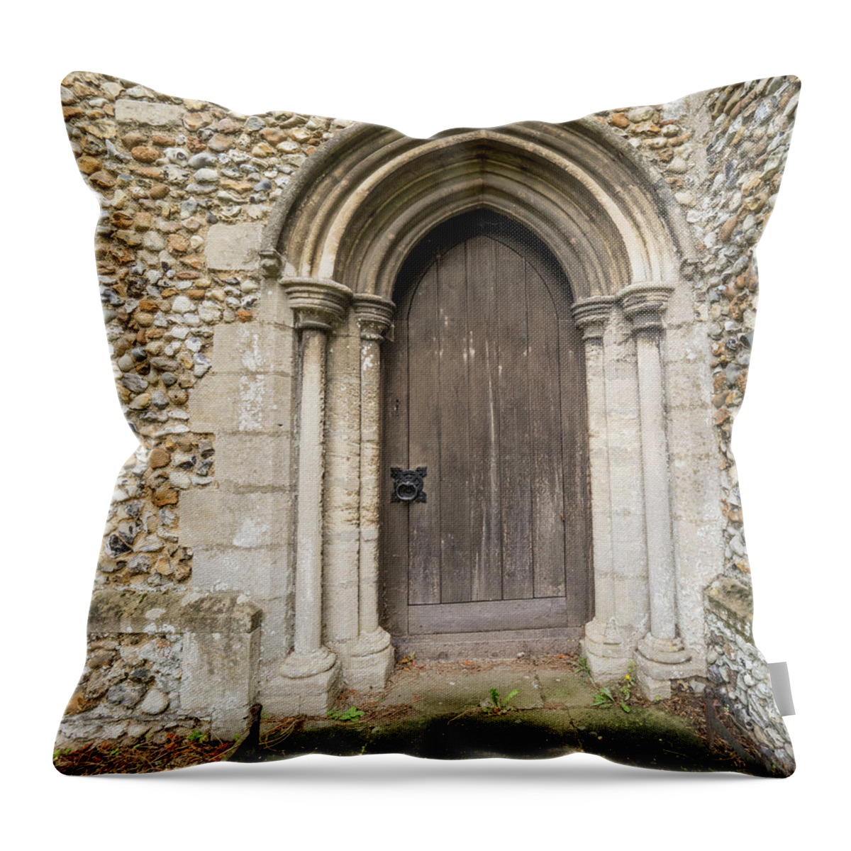 Jean Noren Throw Pillow featuring the photograph Arched Doorway by Jean Noren