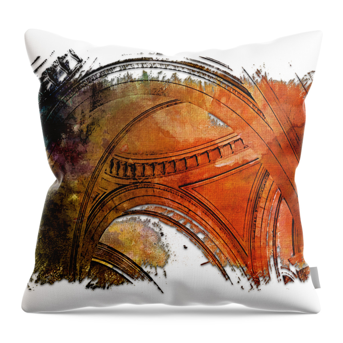Interior Throw Pillow featuring the photograph Arches Abound Earthy Rainbow 3 Dimensional by DiDesigns Graphics