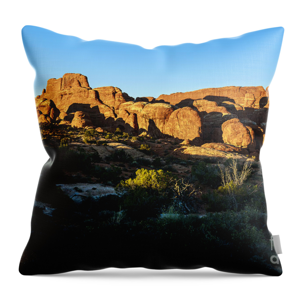 Arches National Park Throw Pillow featuring the photograph Arches National Park Sunset by Ben Graham